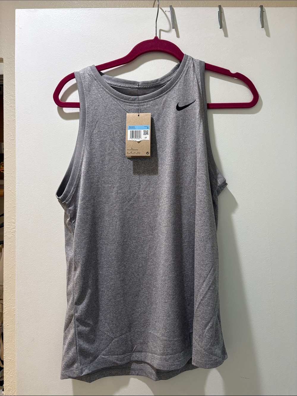 Nike Light Gray Women's Performance Tank with Swoosh